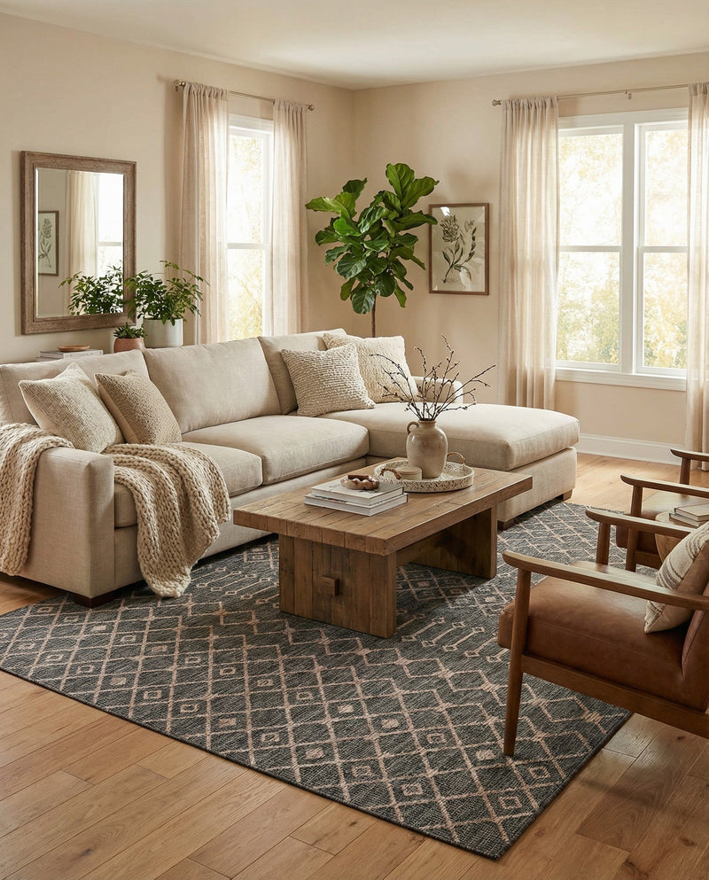 Savannah Pergola Collection Area Rug -  Pergola (Charcoal Gray) Rectangle Charcoal Gray  lifestyle 22