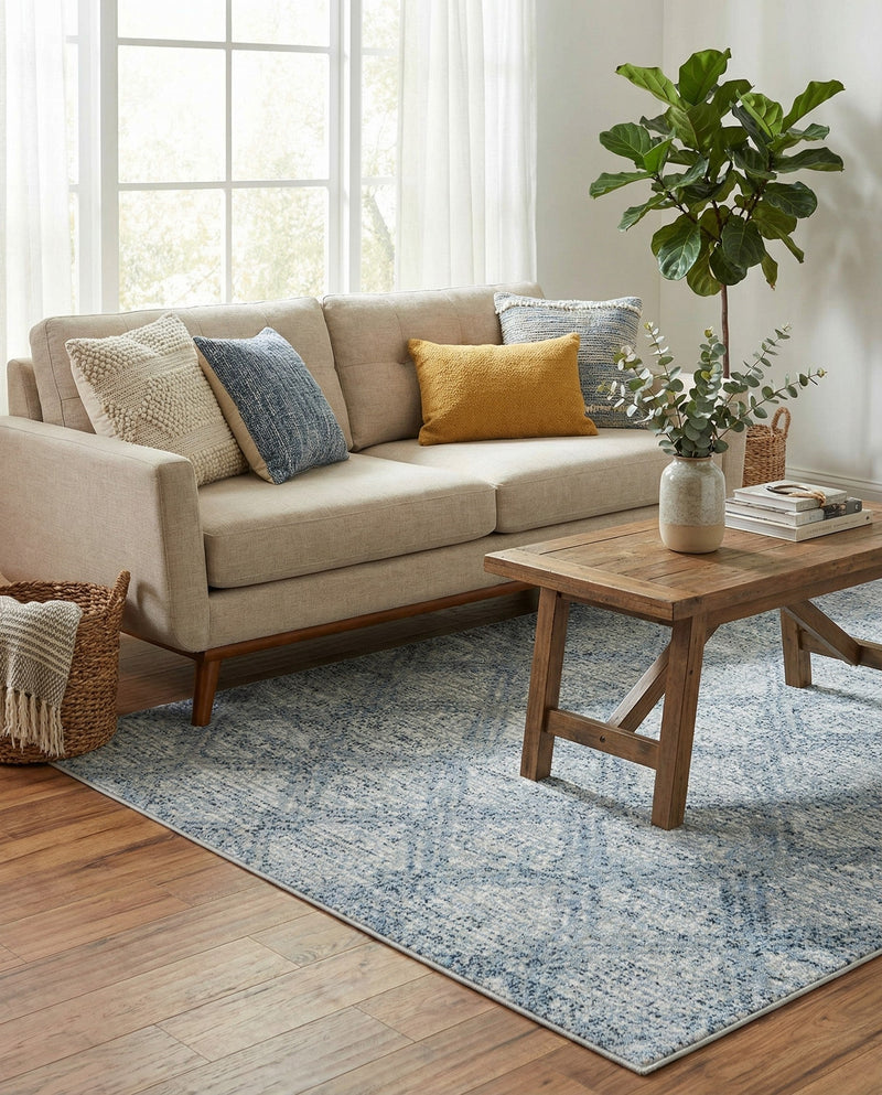 Aegean Elegance Washables Collection Area Rug -  Tinos Rectangle Blue  lifestyle 39