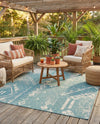 Desert Nomad Terrace Collection Area Rug - Sahara (Light Aqua) Square Light Aqua  lifestyle 68
