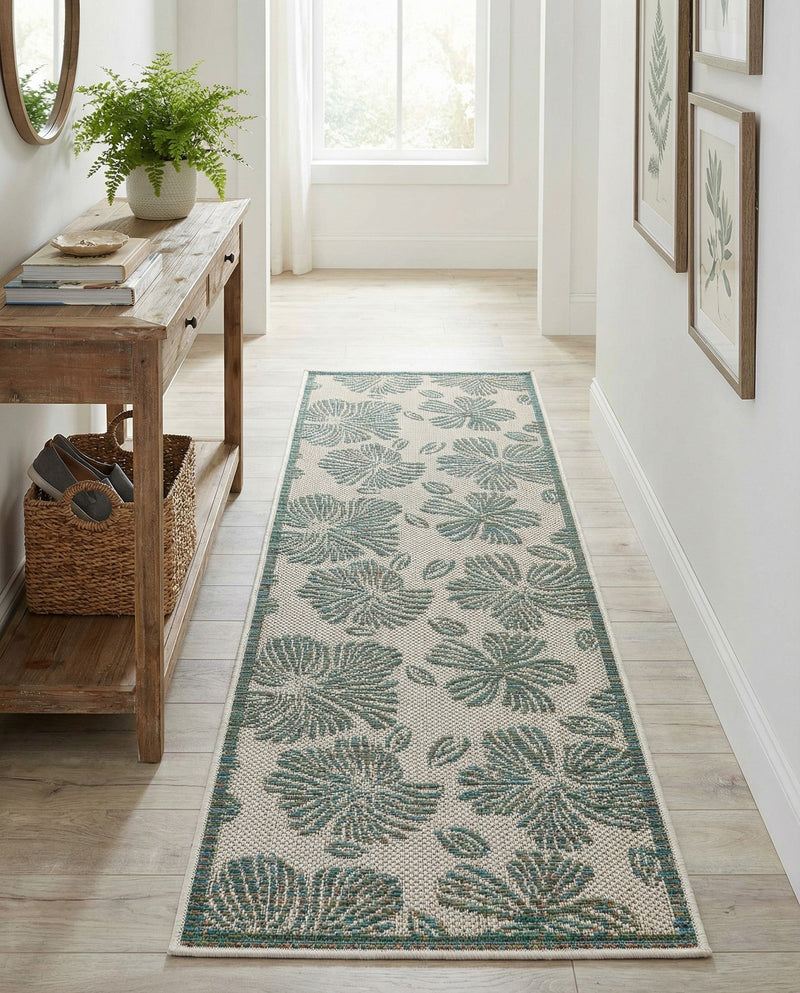 Coastal Terrace Collection Area Rug -  Marina Runner Ivory and Beige  lifestyle 73
