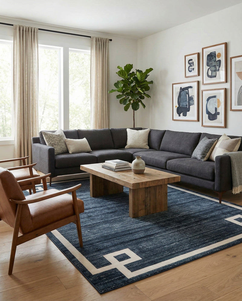Metro Heights Collection Area Rug -  Bronx Rectangle Navy Blue  lifestyle 16