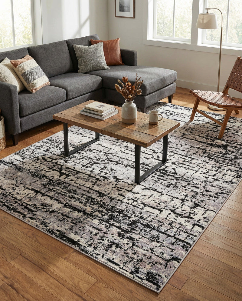 Santa Fe Trails Collection Area Rug -  Chaparral Rectangle Gray  lifestyle 13