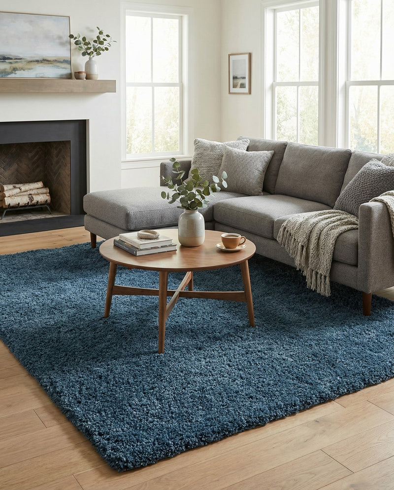 Alpine Plush Collection Area Rug - Verbier Rectangle Dblue  lifestyle 12