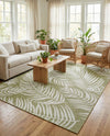 Seaside Blooms Collection Area Rug - Verdure (Green) Rectangle Green  lifestyle 17