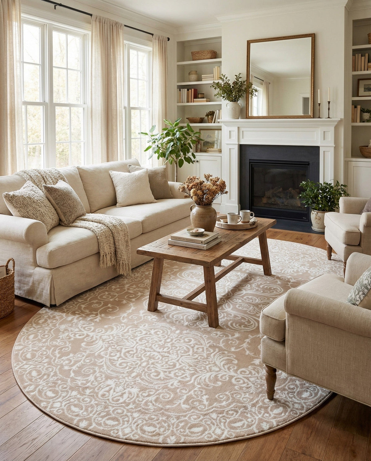 Andes Summit Collection Area Rug -  Lanín Oval Beige  lifestyle 105