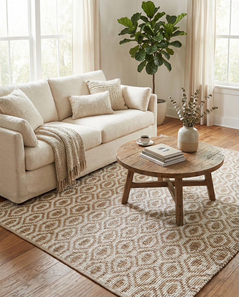 Osian Looms Collection Area Rug - Colaba Rectangle White  lifestyle 24