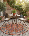 Patio Heritage Collection Area Rug -  Eden Round Antique Red  lifestyle 69