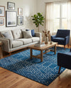 Marrakesh Lattice Collection Area Rug - Casablanca (Navy Blue) Rectangle Navy Blue  lifestyle 6