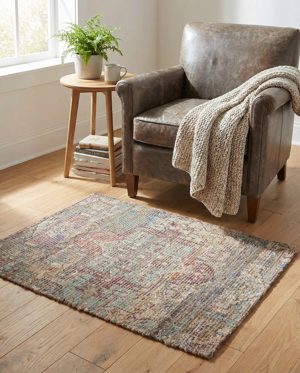 Savannah Threads Collection Area Rug -  Karoo Rectangle Antique Red and Blue  lifestyle 17