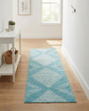 Seychelles Stripes Collection Area Rug - Mahe (Light Blue) Runner Light Blue  lifestyle 31