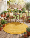 Garden Lattice Charm Collection Area Rug - Arbor (Yellow) Round Yellow  lifestyle 28