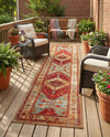 Patio Heritage Collection Area Rug -  Arbor Runner Red Green Blue  lifestyle 70