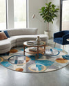 Urban Terrace Collection Area Rug -  Loggia Round Multi  lifestyle 33