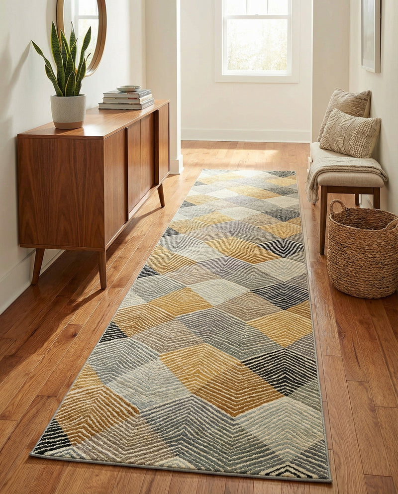 Urban Terrace Collection Area Rug - Metropolis Runner Gray  lifestyle 54