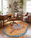 Heritage Elegance Collection Area Rug -  Winterthur (Orange) Oval Orange  lifestyle 46