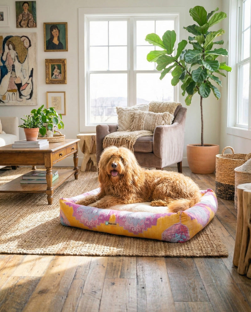 Luxury Pet Lounge Collection Pet Bed - Savannah Rectangle Multi  lifestyle 6