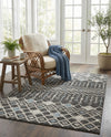 Geo Garden Lattice Collection Area Rug -  Andalusia Rectangle Charcoal Gray  lifestyle 20