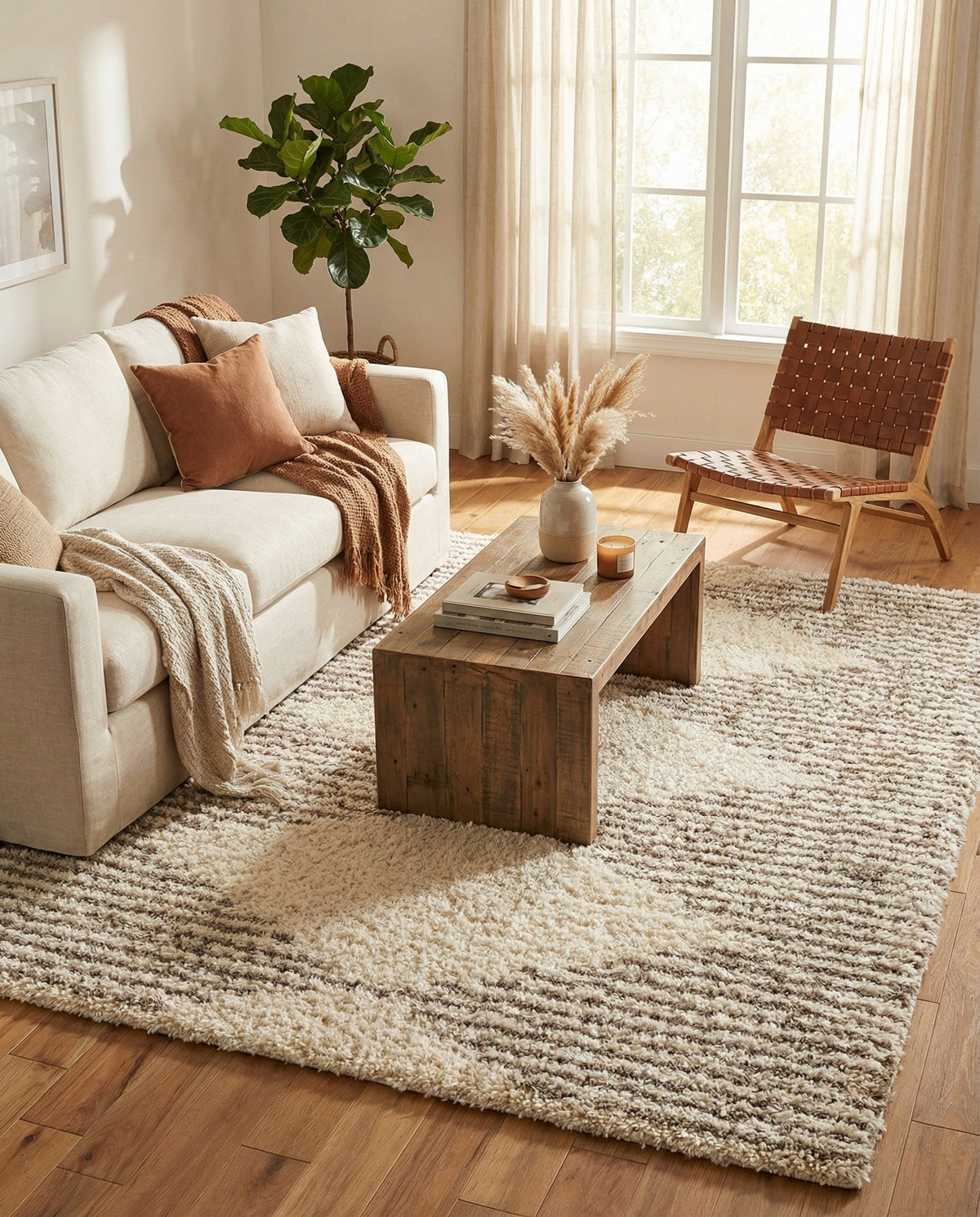 Eternal Plush Oasis Collection Area Rug -  Bliss Rectangle Pearl and Khaki  lifestyle 34