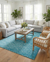 Marrakesh Lattice Collection Area Rug - Casablanca (Teal blue) Rectangle Teal blue  lifestyle 22