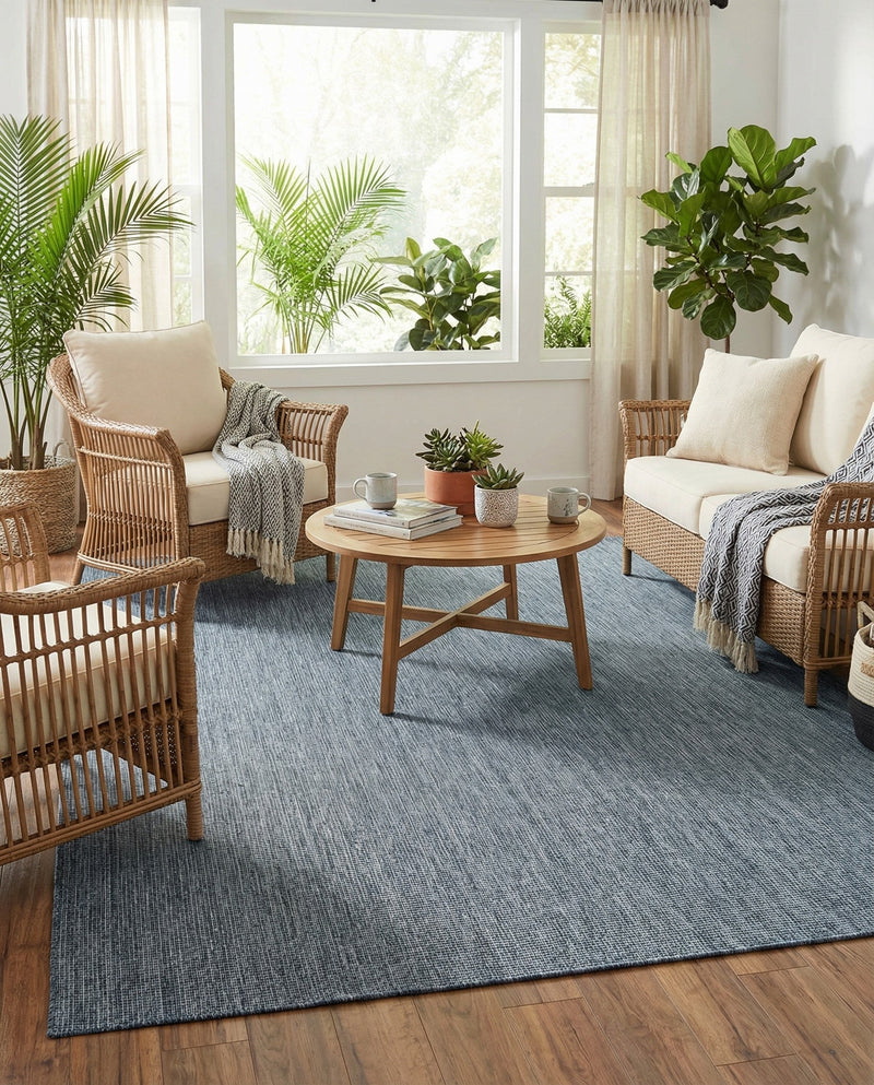 Seaside Serenity Collection Area Rug - Veranda (Blue) Rectangle Blue  lifestyle 38