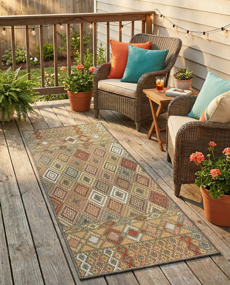 Coastal Terrace Collection Area Rug -  Pelican Runner Multi  lifestyle 33