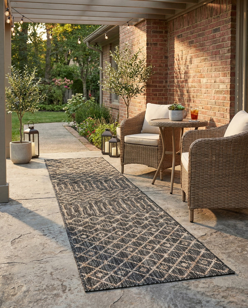 Savannah Pergola Collection Area Rug -  Pergola (Charcoal Gray) Runner Charcoal Gray  lifestyle 37