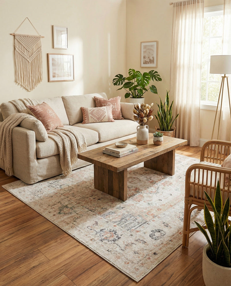 Parisian Elegance Collection Area Rug - Versailles (Ivory) Square Ivory  lifestyle 51