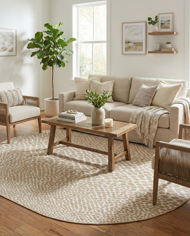 Urban Oasis Rugs Collection Area Rug -  Terrace (Dark Beige) Oval Dark Beige  lifestyle 58