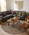 Jewel Oasis Collection Area Rug - Sapphire (Multi) Round Multi  lifestyle 55
