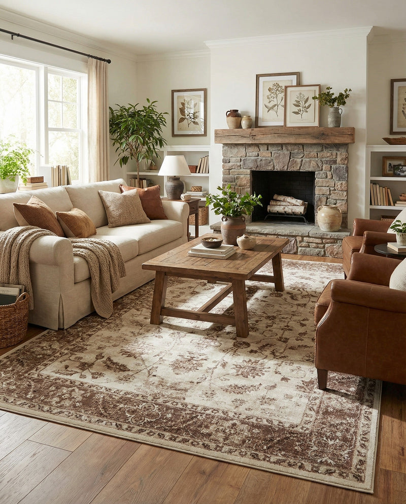 Andes Summit Collection Area Rug -  Aconcagua Rectangle Cream  lifestyle 9