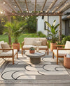 Urban Terrace Collection Area Rug -  Greenwich Rectangle White and Black  lifestyle 30