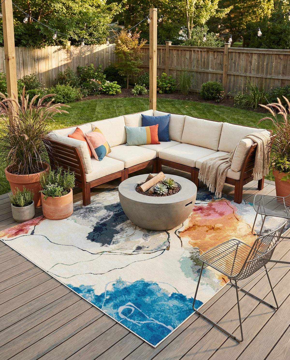 Urban Terrace Collection Area Rug -  Arbor Square Multi  lifestyle 75