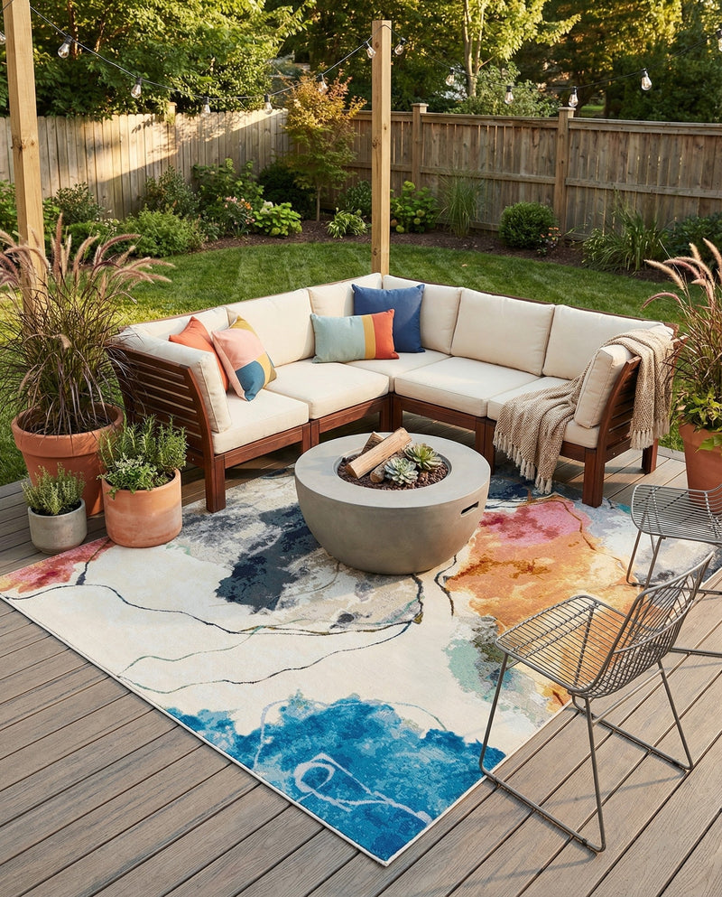 Urban Terrace Collection Area Rug -  Arbor Square Multi  lifestyle 75