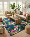Seaside Blooms Collection Area Rug -  Leaf Rectangle Multi  lifestyle 17