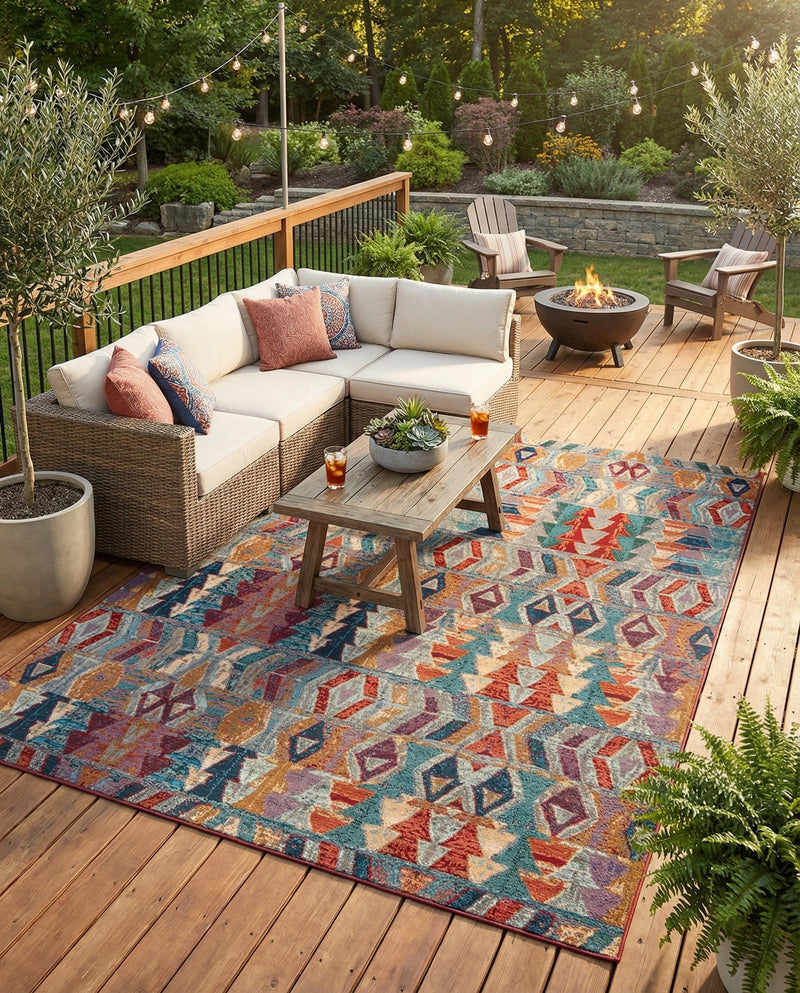 Urban Terrace Collection Area Rug -  Arcade Rectangle Multi  lifestyle 23