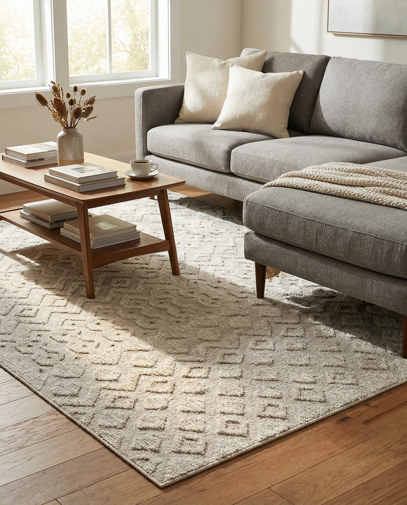 Garden Lattice Charm Collection Area Rug -  Pergola (Grey) Rectangle Grey  lifestyle 6