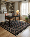 Samarkand Elegance Collection Area Rug -  Margilan (Dark Green) Square Dark Green  lifestyle 69