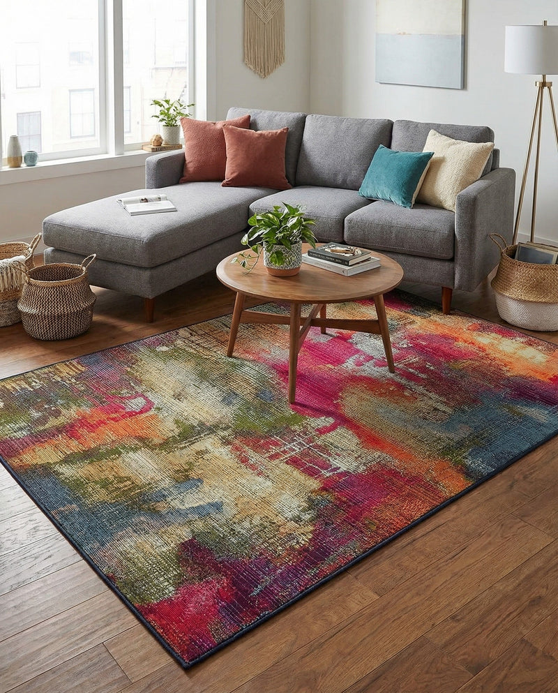 Urban Terrace Collection Area Rug -  Atrium Rectangle Multi  lifestyle 47