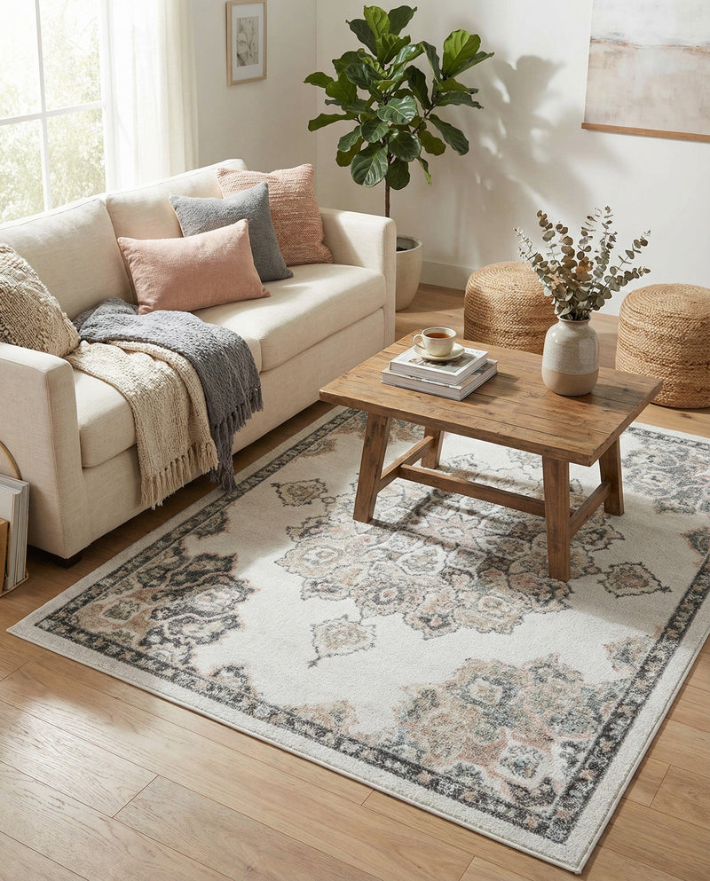 Beverly Grove Collection Area Rug - Melrose (Ivory) Rectangle Ivory  lifestyle 12