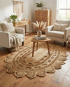Woven Seaside Jute Collection Area Rug - Coastalhaven (Natural) Oval Natural  lifestyle 30