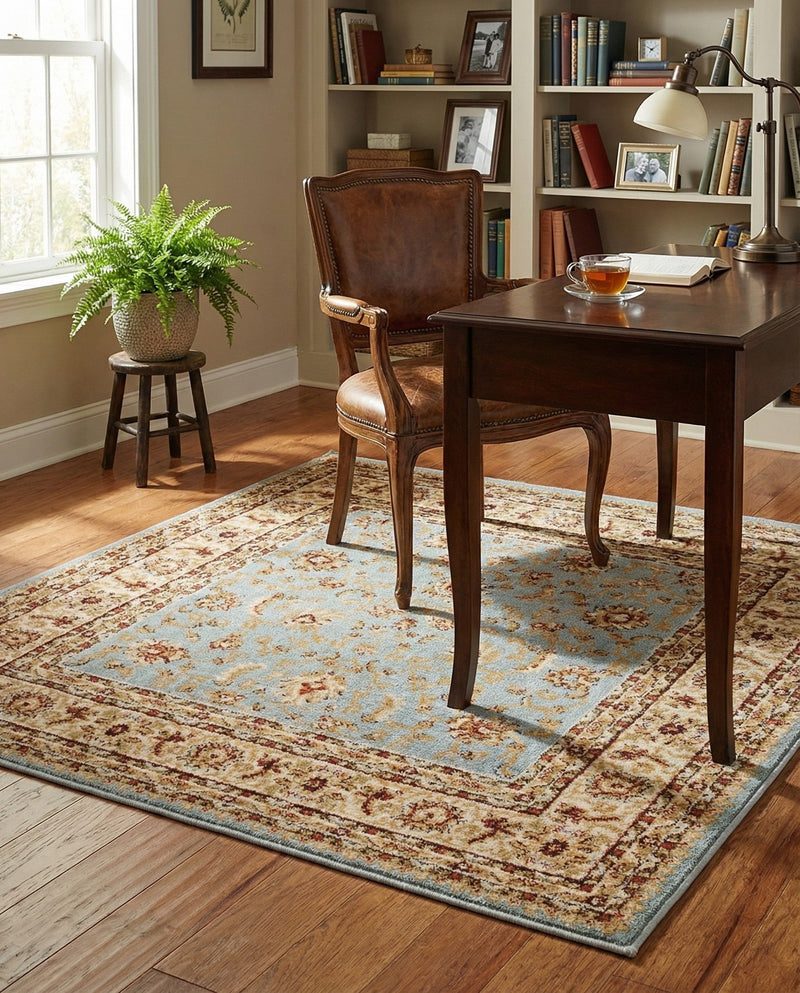 Jaipur Elegance Collection Area Rug -  Nahargarh (Light Blue) Square Light Blue  lifestyle 65