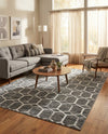 Garden Maze Retreat Collection Area Rug - Hedgegrove Rectangle Grey  lifestyle 12