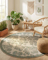 Coastal Terrace Collection Area Rug -  Marina Round Ivory and Beige  lifestyle 71
