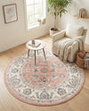 Adriana Terrace Collection Area Rug -  Positano (Rose) Round Rose  lifestyle 60