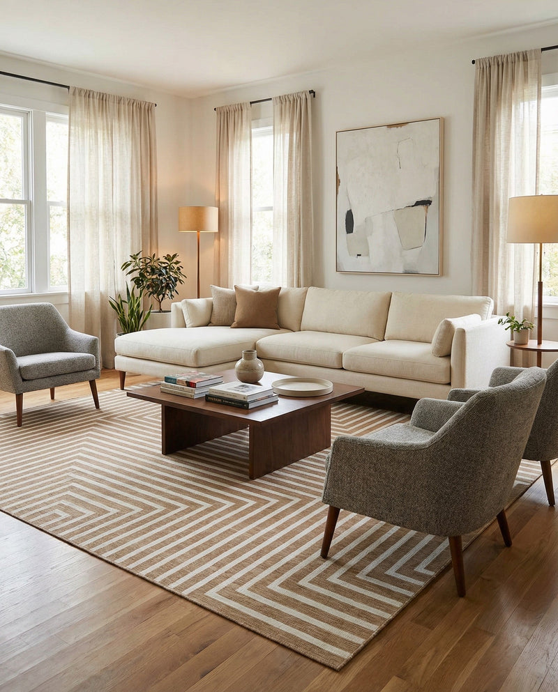 Urban Terrace Collection Area Rug -  Astoria (Taupe) Rectangle Taupe  lifestyle 12