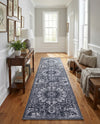 Baroque Era Collection Area Rug - Versailles (Dark Gray) Runner Dark Gray  lifestyle 29