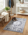 Baroque Era Collection Area Rug - Versailles (Light Gray) Rectangle Light Gray  lifestyle 7