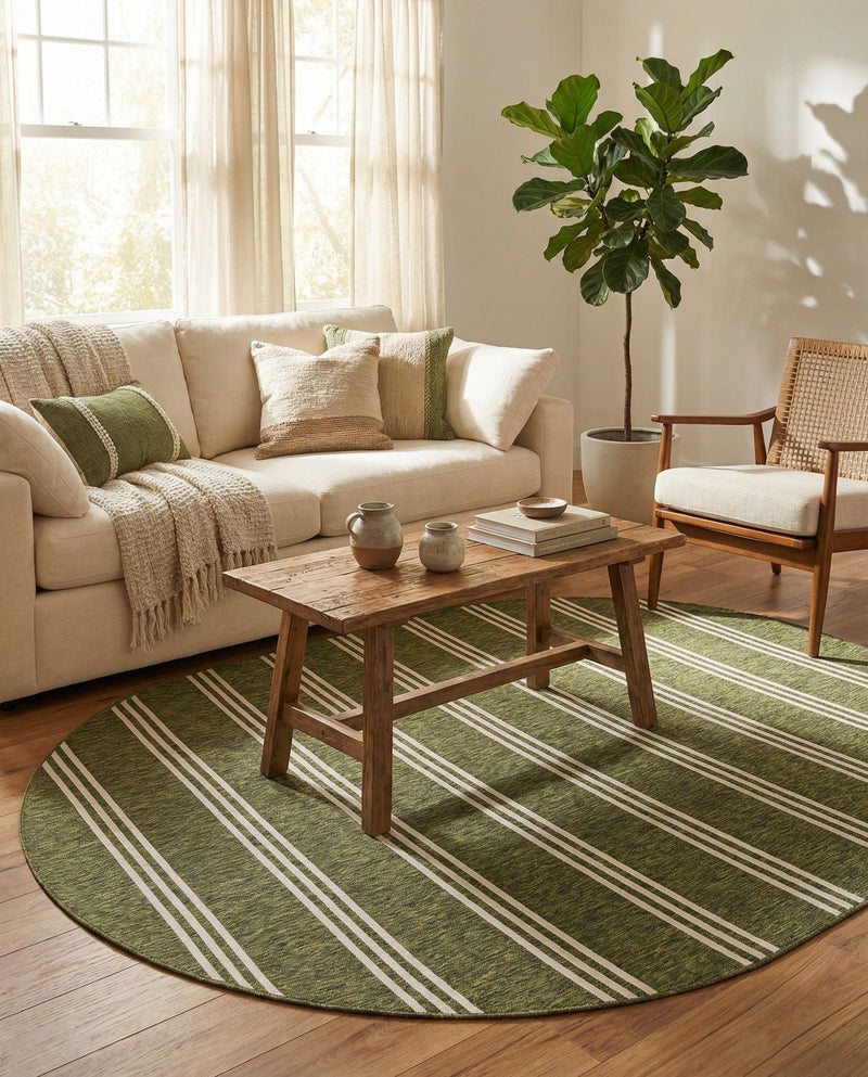 Urban Oasis Rugs Collection Area Rug -  District (Green) Oval Green  lifestyle 21