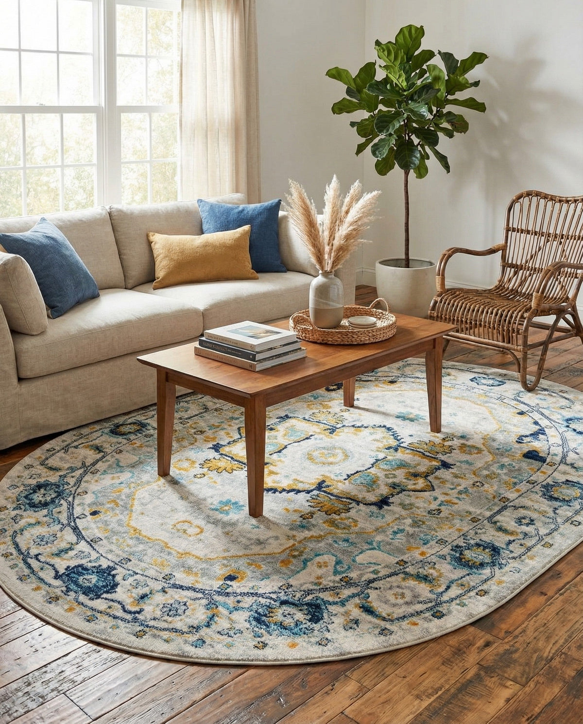 Parisian Elegance Collection Area Rug - Versailles (Gray) Oval Gray  lifestyle 94