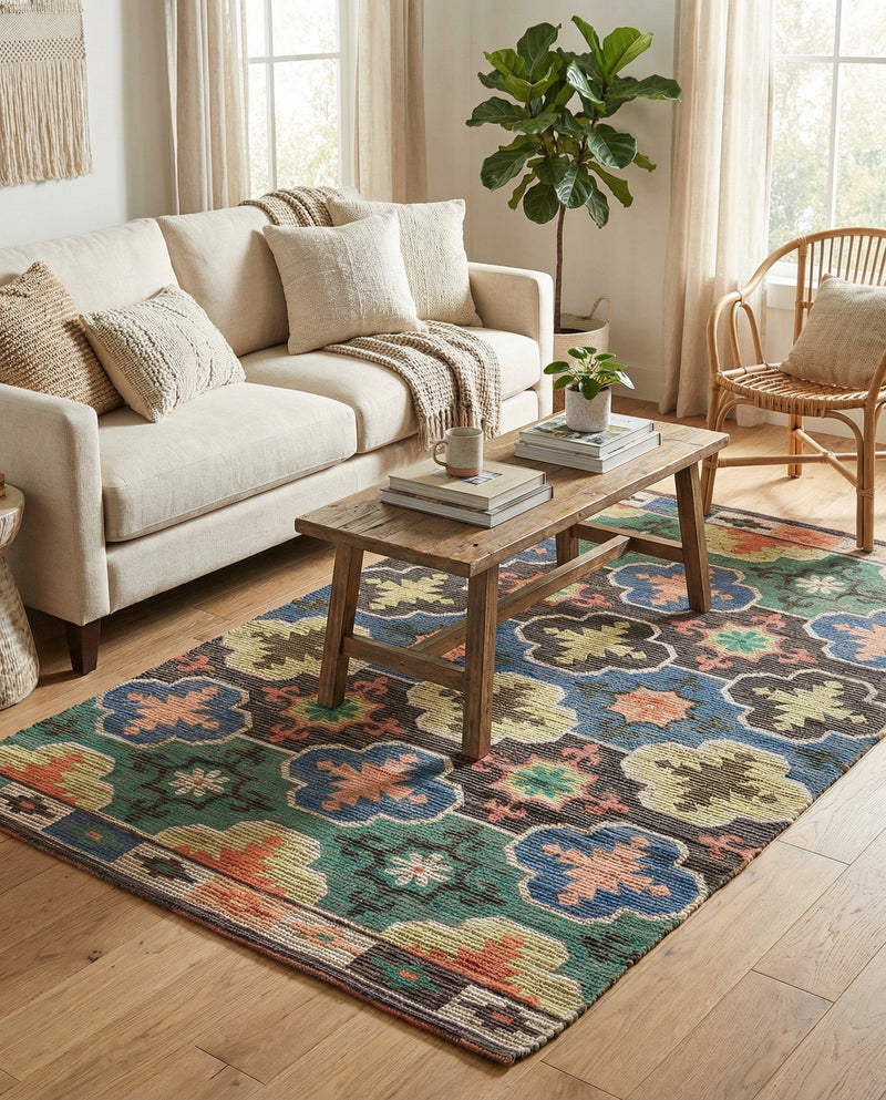 Savannah Threads Collection Area Rug - Greenwich Rectangle Multi  lifestyle 9